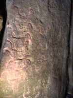 Engraved stones in Man&eacute; Lud dolmen