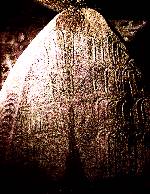 Engraved backstone in Table de Marchand dolmen